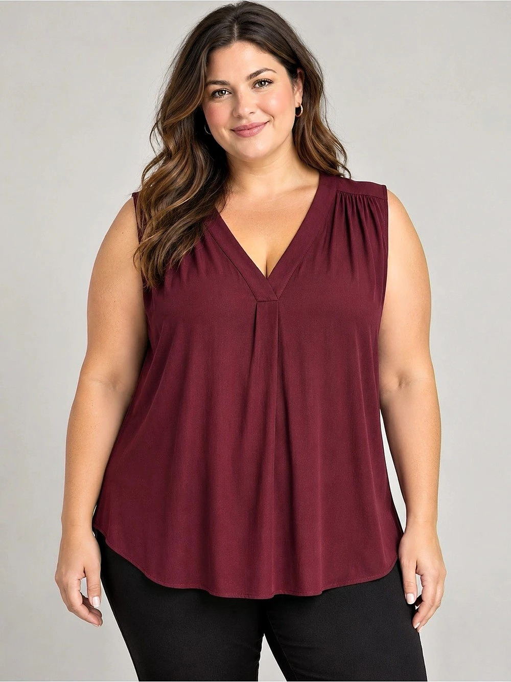 Vince Camuto Sapphire Bloom II Tunic in Red 1X NWT